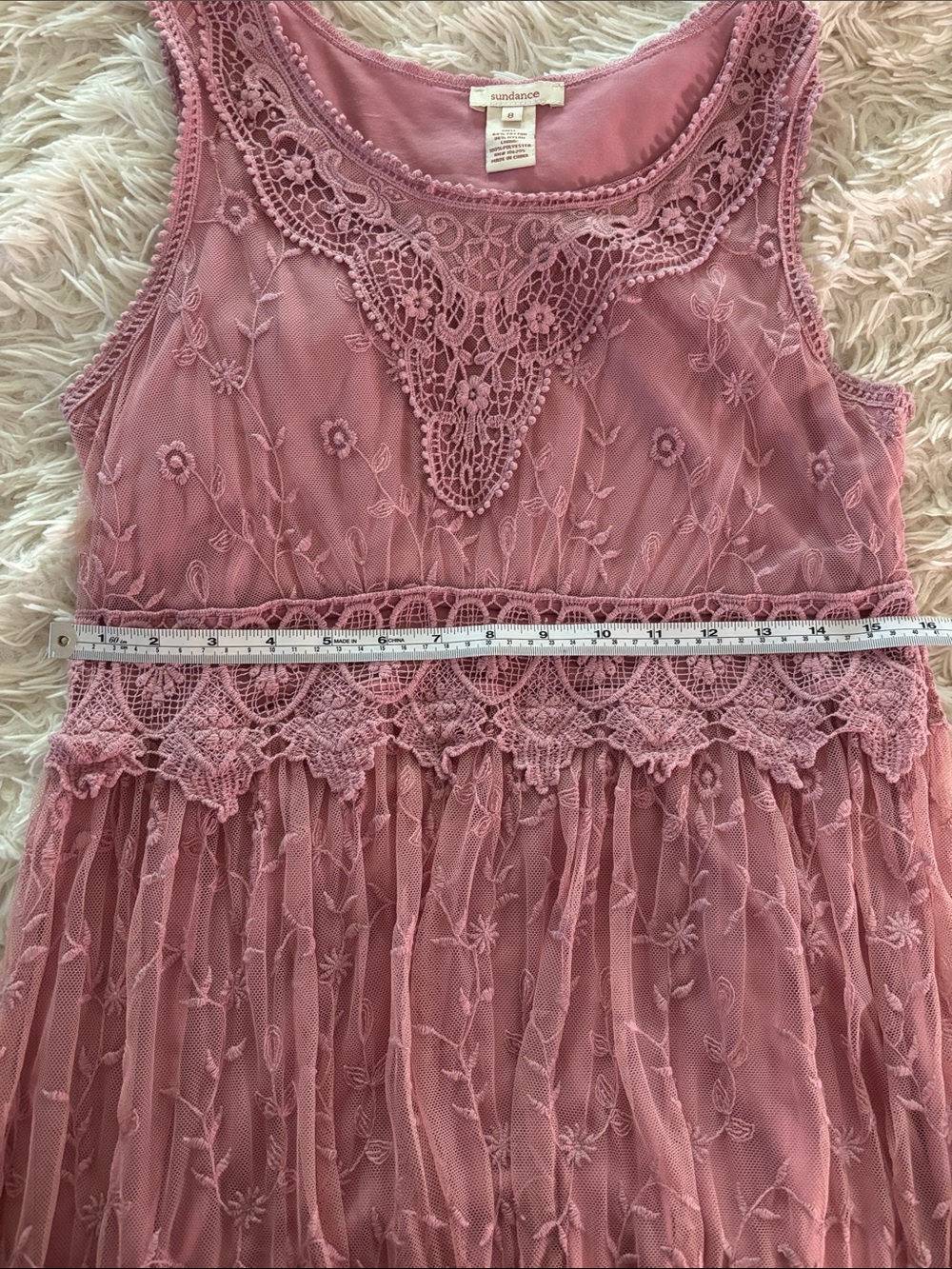 Sundance Pink Floral Lace Tank Dress - Picture 6 of 8
